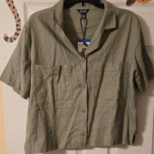 Buffalo David Bitton Sage Green Short Sleeve Shirt